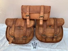 3Saddlebags Panniers For Motorcycle Two Bags Side Pouch Leather Bag Heavy Duty picture