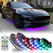 6PCS Double Row RGB Underglow LED Car Neon Strip Lights Kit For Ford Mustang picture
