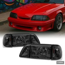 Smoke Headlight Assemblies AKKON Mustang Smoked Headlights Headlamps w/Corner 1 picture