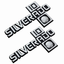2Pc Fits 1981-87 GM Trucks Silverado “10” Fender Emblem Badge 14026451 picture