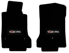 NEW BLACK FRONT FLOOR MATS 2005-2007 CORVETTE Embroidered Z06 505 HP Logo Pair picture