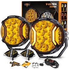AUXBEAM V-ULTRA 5 Inch 172W LED Side Shooter Amber/White Pod Lights w/ Amber DRL picture