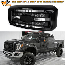 For 2011-2016 Ford F250 F350 Super Duty Front Grille Platinum Style Gloss Black picture