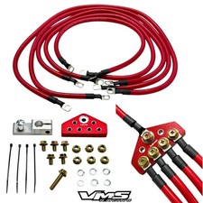 RED VMS RACING UNIVERSAL 5-POINT 10MM GROUND WIRE COPPER GROUNDING SYSTEM KIT picture