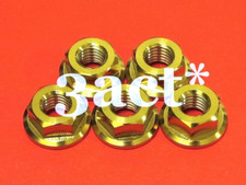 5 pcs Titanium / Ti M8 x 1.25mm Pitch Flange Bolt Nut - Gold Color picture