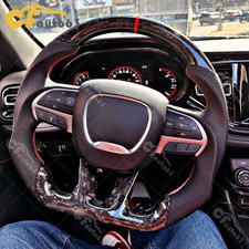 Forged Carbon Fiber Steering Wheel with Heated For Dodge Charger Challenger 15+ picture