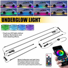 6PCS RGB LED Car Underglow Neon Tube Light Waterproof Under System Strip Kit EXC picture