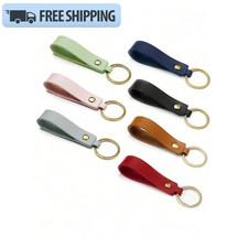 PU Leather Wrist Strap Keyring Car Key Fob Keychain Men Women Colors Xmas Gift picture