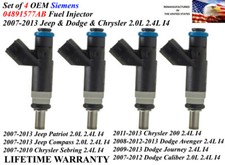 OEM Siemens Set Of 4 Fuel Injectors For 2007-13 Dodge & Jeep & Chrysler 2.0/2.4L picture