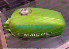 MAICO MD 250 GREEN STEEL FUEL GAS PETROL TANK 1971-83+CAP/COMPATIBLE FOR picture