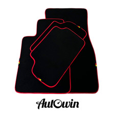 AutoWin Brand Black Floor Mats for BMW X6M Series E71 SUV (2009-2014) Red Trim picture