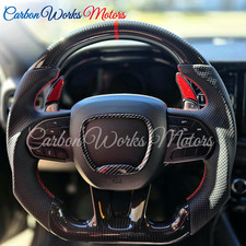Real Carbon Fiber Steering Wheel For Dodge Charger Challenger Hellcat SRT 2015+ picture