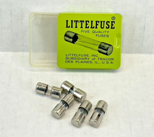 7-1/2 Amp Littelfuse AGA7.5 Glass Tube Type Fuse NOS USA - Pack of 5 FUSES picture