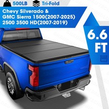 6.6FT Hard Tri-Fold Tonneau Cover Truck Bed for 07-26 Silverado/Sierra 1500 picture