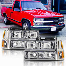 Fit For 94-98 C10 C/K Tahoe Suburban Silverado Chrome Headlights Lamps picture