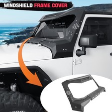 For Jeep Wrangler JK 2007-2018 Outer Windshield Frame Cover Sun Visor Cowl Steel picture