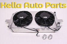 PLM Power Driven Tucked Radiator XL + 2 SPAL Fans Fits Honda B-Series, K-Series picture