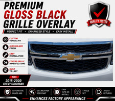 Gloss Black Grille Overlay Grill Inserts For 2015-2020 Chevy Suburban ABS6494BLK picture