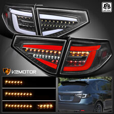 For Black 2008-2014 Subaru Impreza WRX Hatchback LED Sequential Tube Tail Lights picture
