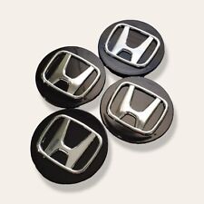 Set of 4 Honda Black Wheel Rim Center Caps Chrome Logo 69MM/2.75 picture