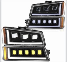 DNA Motoring Pair Full LED Projector Sequential Headlights 03-05 Silverado picture