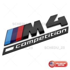 BMW M4 Competition Package Emblem Nameplate Badge Sticker Rear Trunk Gloss Black picture
