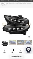 For 2016-2021 Honda Civic NOVA-Series LED Projector Headlights Black picture