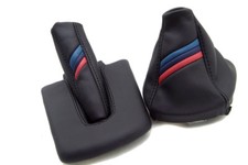 Fits 03-08 BMW E85 86 Z4 Leather Manual Shift Boot & Ebrake Boot Style Stripes picture