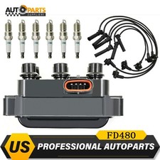 Ignition Coil & 6 Spark plug & 6 wire For 1991-2010 Ford Explorer V6 4.0L picture