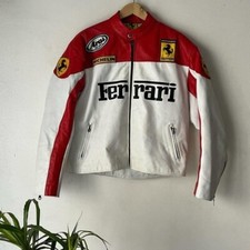 Ferrari Motorbike Leather Jacket Vintage Cowhide Leather Jacket picture