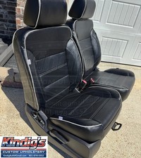2014-2019 GMC Sierra Silverado Tahoe Denali Driver & Passenger Leather Black picture