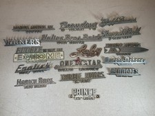 Lot of 15 Vintage Metal Car Dealer Emblems 1950'-60's picture