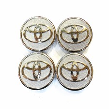 Set of 4 Toyota Wheel Center Caps 57mm Silver Chrome Fits Corolla Prius Yaris picture