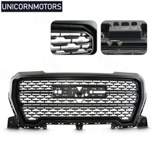 Fit 2019 2020 2021 GMC Sierra 1500 Front Bumper Upper Grille Grill Gloss Black picture