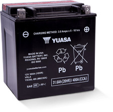 Yuasa YIX30L-BS High Performance AGM Motorcycle Battery – Fits Harley Davidson picture