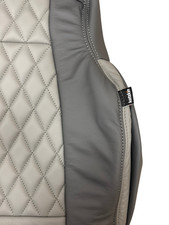 Gray 2-Tone Diamond Quilt Leather Seat Covers for 2015-20 Ford F-150 XLT - Grey picture