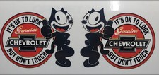 Felix the Cat Left/Right RED Chevy Look But Do Not Touch inside the Glass Decal picture