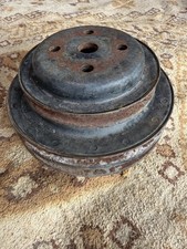 Vintage OEM 3 Groove V-Belt Crankshaft Pulley 4 Bolt Classic Engine A/C picture