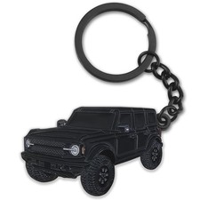 glahorse For Ford Bronco Keychain,4 Door Metal Keychain Small, Black picture