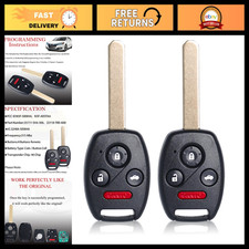 2PCS Key Fob Remote Replacement for Honda Civic & Acura MDX, Keyless Entry, 4 Bu picture