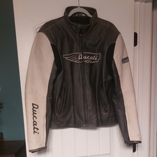Rare Dainese Ducati Meccanica Leather Motorcycle Jacket Size 54 Med/Large  picture