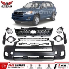 New Bumper Cover + Upper + Lower Grille Assembly Kit For 2009-2012 Toyota RAV4 picture