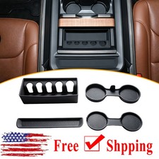 4Pcs Silicone Gear Shift Tray Front Rear Cup Holder Pads Fit Dodge RAM 1500 19+ picture