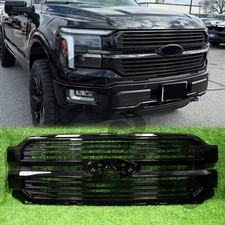 For 2024-2025 Ford F150 F-150 Platinum King Ranch Front Upper Grille Gloss Black picture