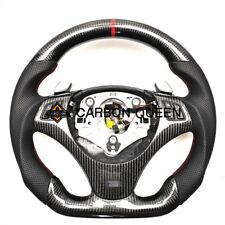 REAL CARBON FIBER Steering Wheel FOR BMW E90E92E82E87 RED STRIPE W/BLACK LEATHER picture
