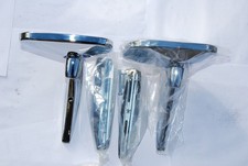 A+ 1940s 50s CAR ACCESSORY SIDE VIEW MATCHING MIRROR PAIR CHROME FORD MOPAR GM picture