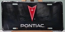 Pontiac Black License Plate | Embossed Aluminum Car Tag picture