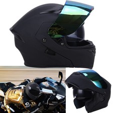 DOT Modular Motorcycle Helmet Full Face Dual Visor Flip Up Helmet + Color SHIELD picture