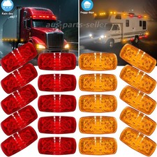 10x Red+10x Amber Trailer Marker Indicators LED Double Bull seye Clearance Light picture