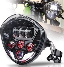 Black 7'' LED Projector Headlight for Universal Motorcycle Honda Yamaha Triumph picture